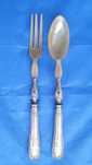 Set tacamuri salata,argint sterling .950 si corn,Franta,1886-1900,124g