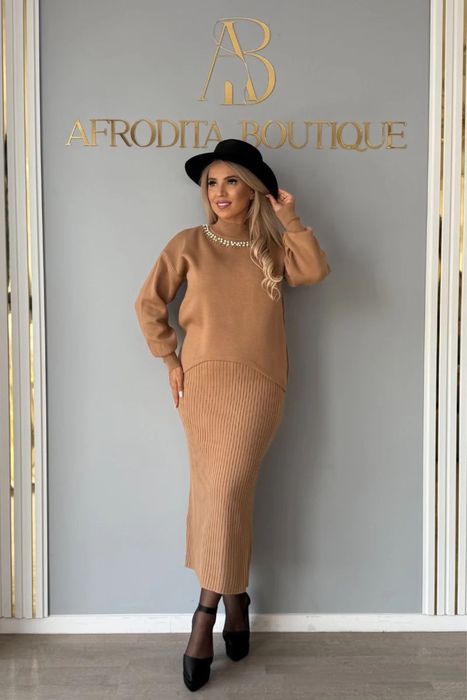 Compleu tricot cu rochita