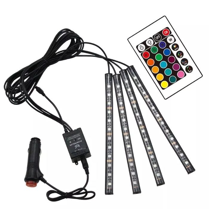 RGB LED интериорно осветление за кола автомобил диодни ленти светлини