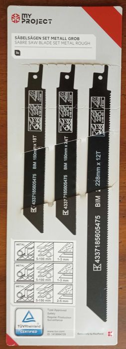 Panza lama fierastrau sabie electric, set de 3 panze lame NOI SIGILATE