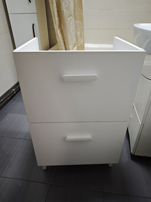 Baza pentru lavoar cu sertare Sensea Easy, 50 x 79.5 x 39.8 cm, alb