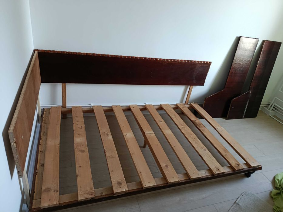 pat lemn/PAL aprox 210*135 cm tip somiera cu protectii laterale