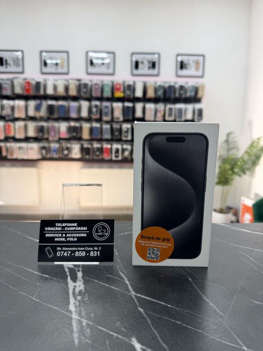 iPhone 15 Pro - Black - 128Gb - NOU - Neactivat - 2 Ani Garantie!