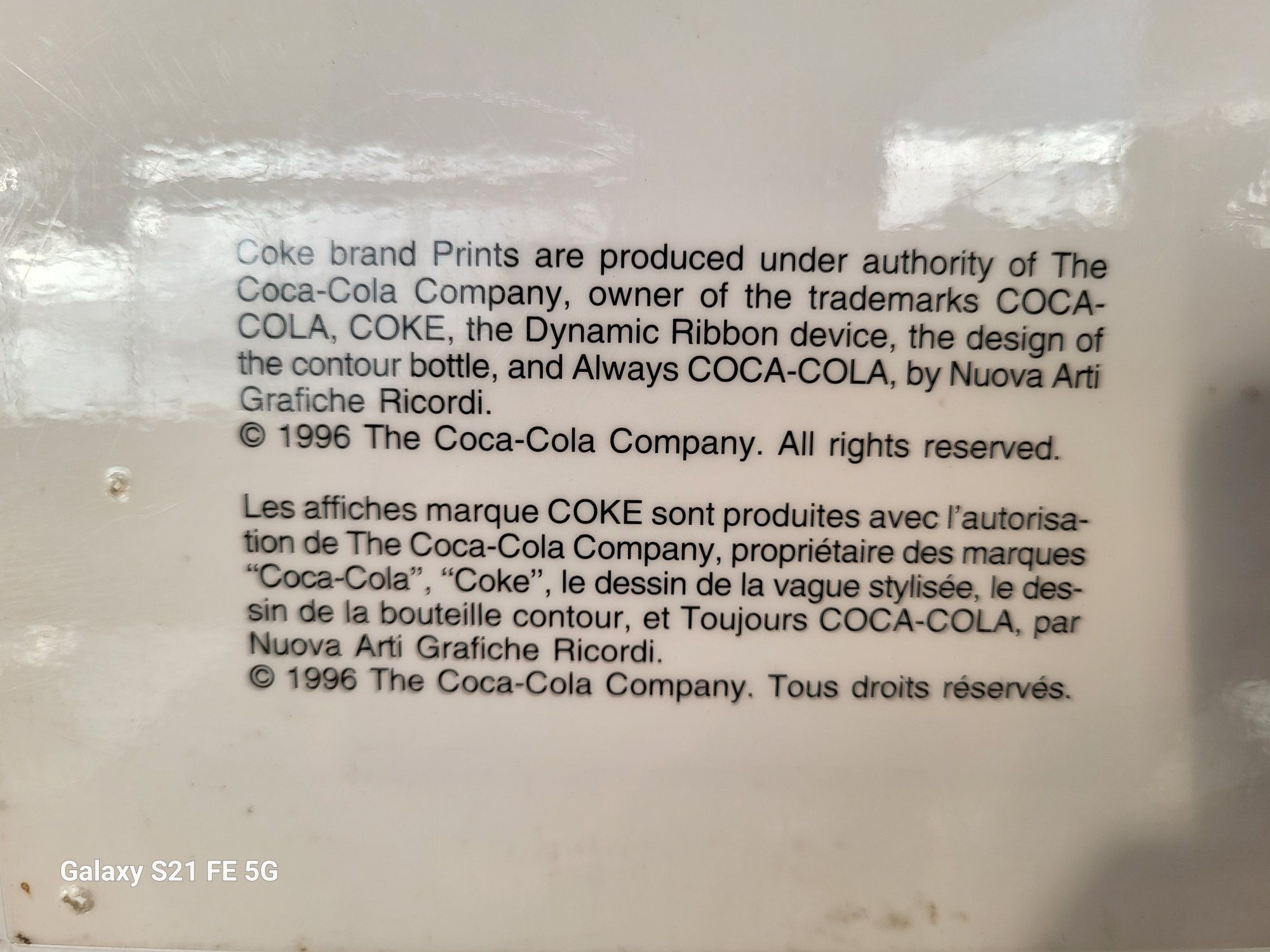 Tablou plastificat original Coca-Cola