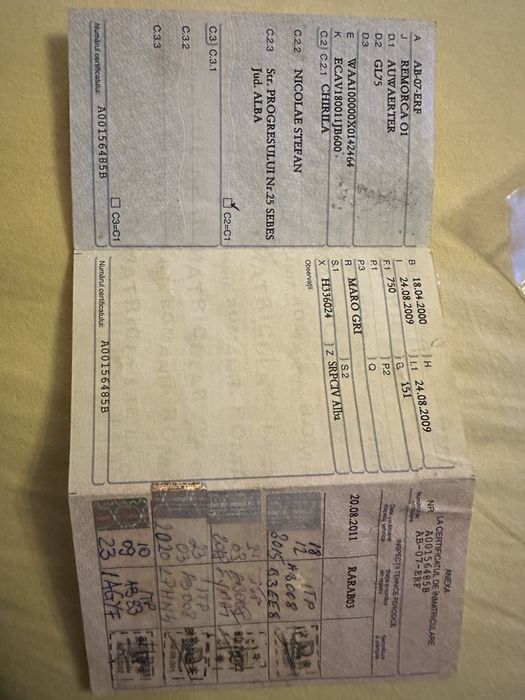 Remorcă 750 kg cu acte