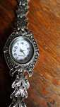 Ceas dama argintat cu marcasite