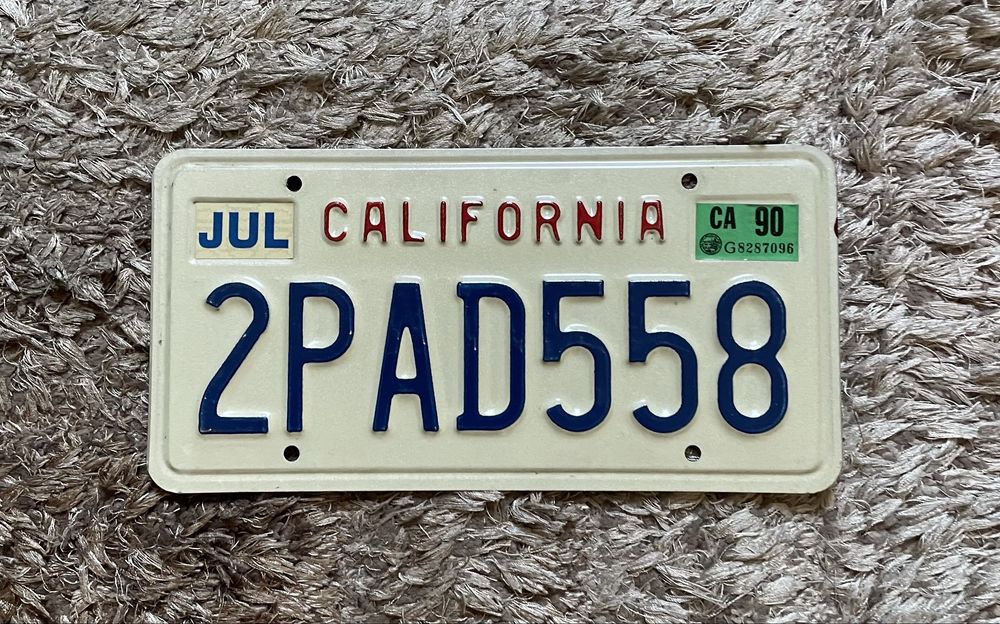 Placuta/placa/numar inmatriculare masina California Sua xr2