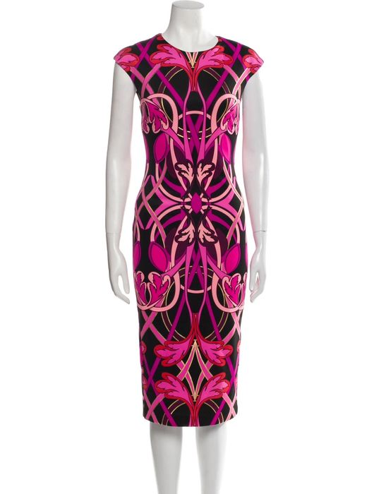 Rochie midi Ted Baker Anta bodycon fuchsia-negru-auriu