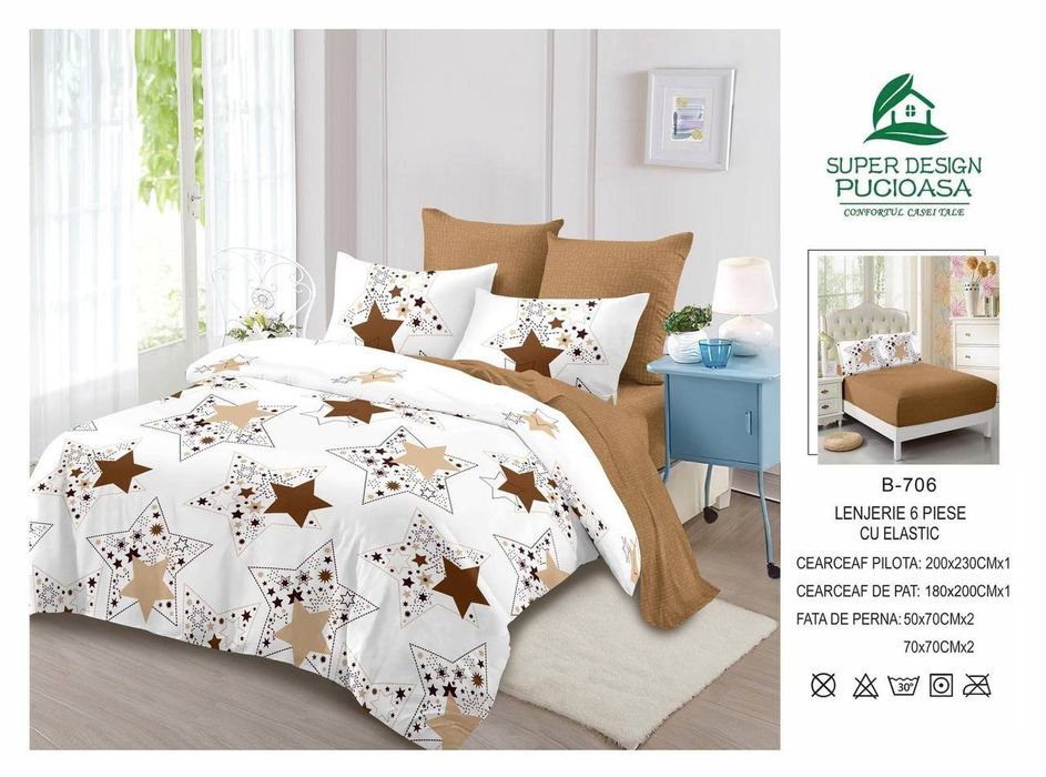 Lenjerii finet 6 piese complete cearceaf pe elastic !! 
Potrivit pt pa
