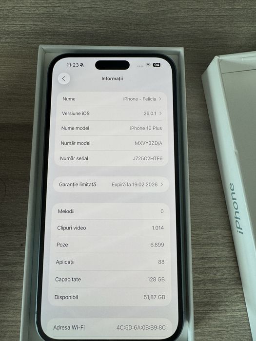 Iphone 16 plus 128 gb