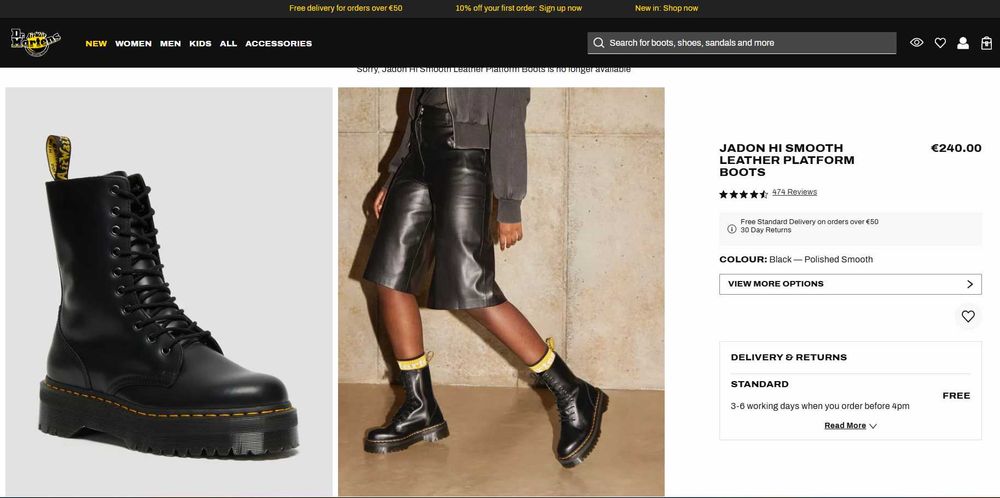 Dr. Martens Jadon Hi високи кубинки с платформа естествена кожа