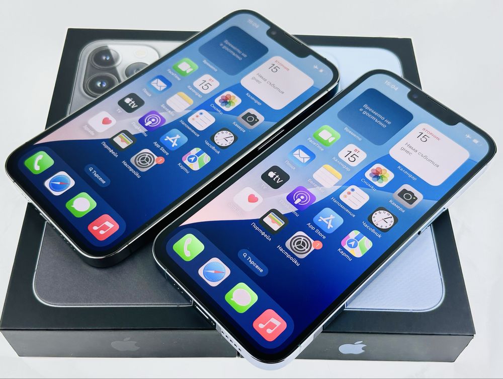 Apple iPhone 13 Pro 256GB Blue / Graphite 100% Батерия! Гаранция!