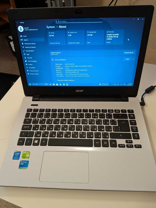 Продавам лаптоп Acer Aspire E7-451