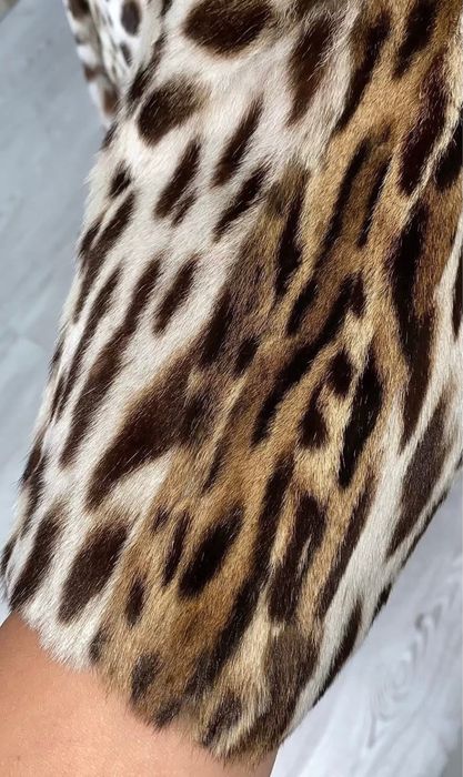 Haină din blană naturală de Ocelot (leopard)