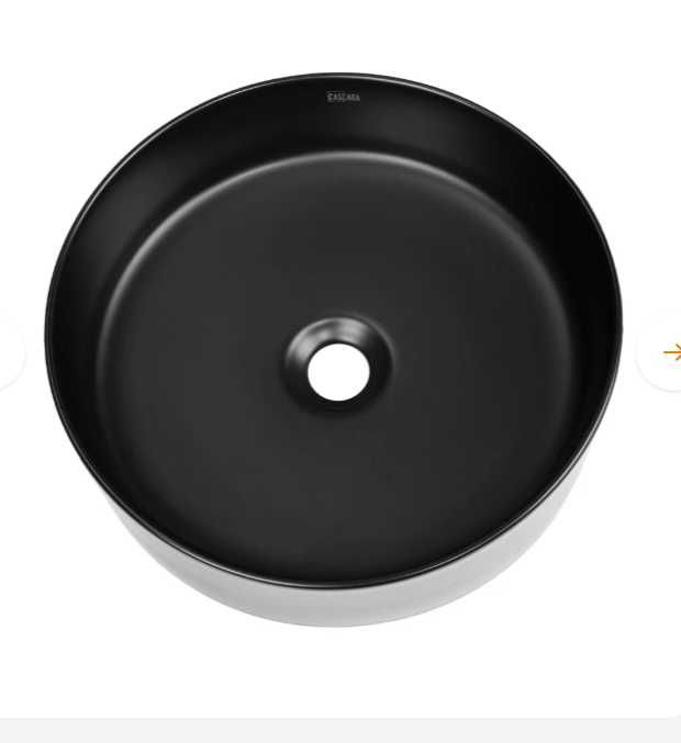 Умивалник мивка за баня с кръгла форма Cascada черен мат