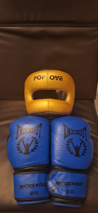 Mănuși de box + casca de box