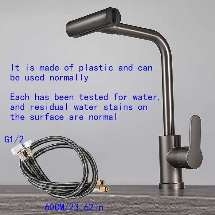 Смесител за кухненска мивка кухня въртящ се накрайник функция водопад