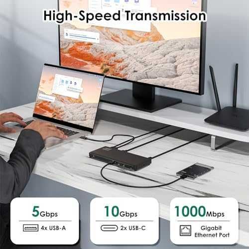 Нов USB-C 12 в 1 док станция, 8K DP, Dual 4K HDMI, Ethernet, 130W PD