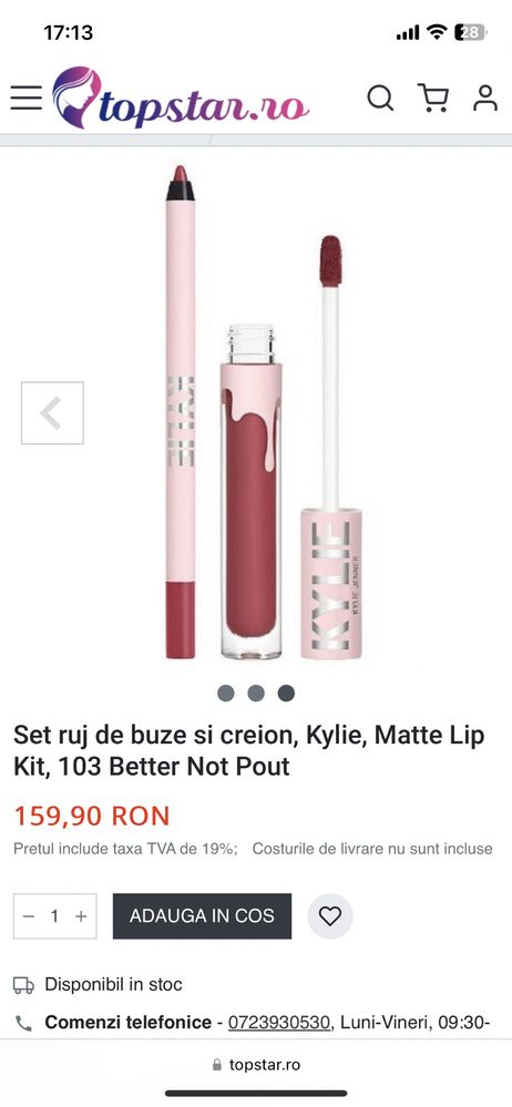 Set ruj de buze și creion Kylie Matte