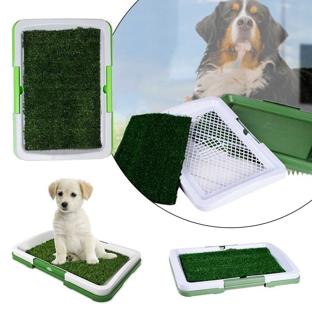 Кучешка тоалетна с трева и дренаж