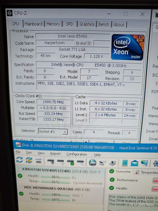 Sistem Desktop Retro Xeon E5450, 8GB RAM, GTX750, 250GB SSD