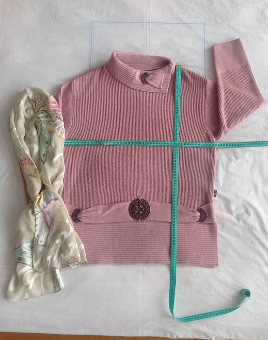 Италианска блуза в розов цвят, размер XL, XXL, с подарък нов шал