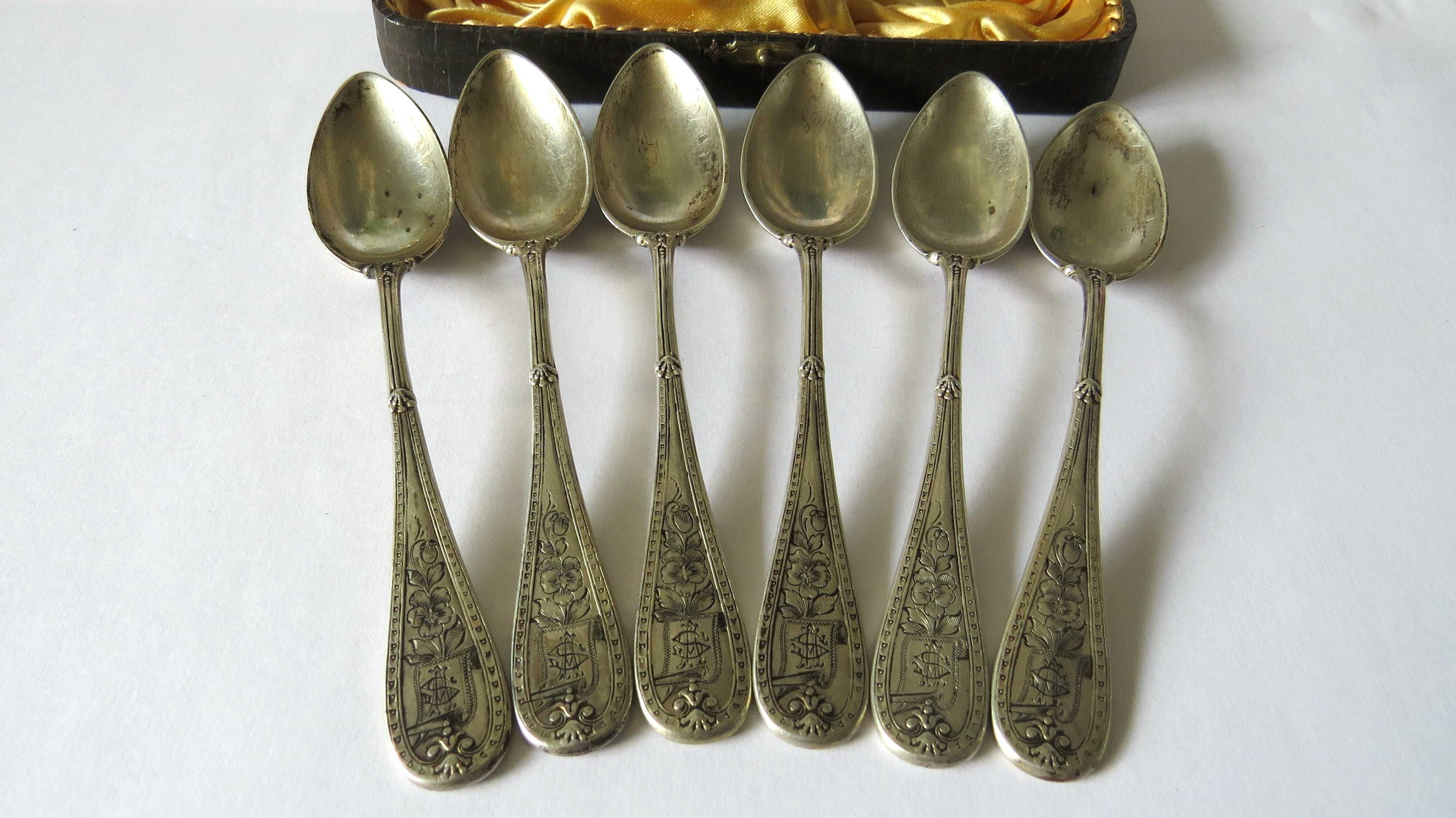 Set lingurite argint masiv romanesc 12 , perioada 1800