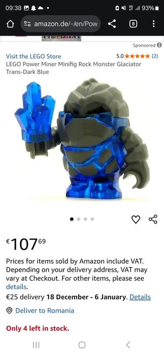 Minifigurine  lego Power Miner Rock Monster Glaciator