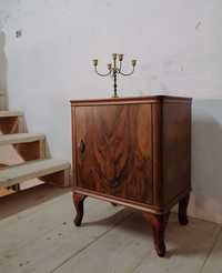 Noptiera veche din lemn furniruit, stil Mid-Century Italia /Comoda