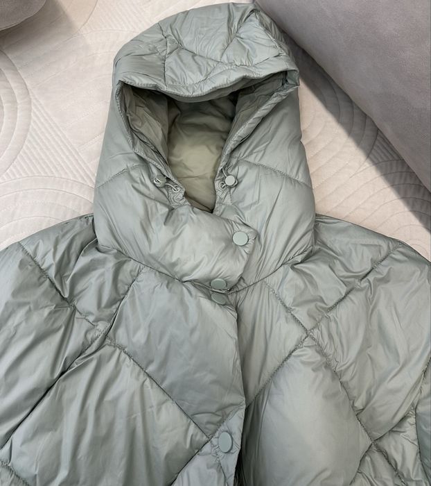 Длинная стеганая куртка Zara пуховик пуффер