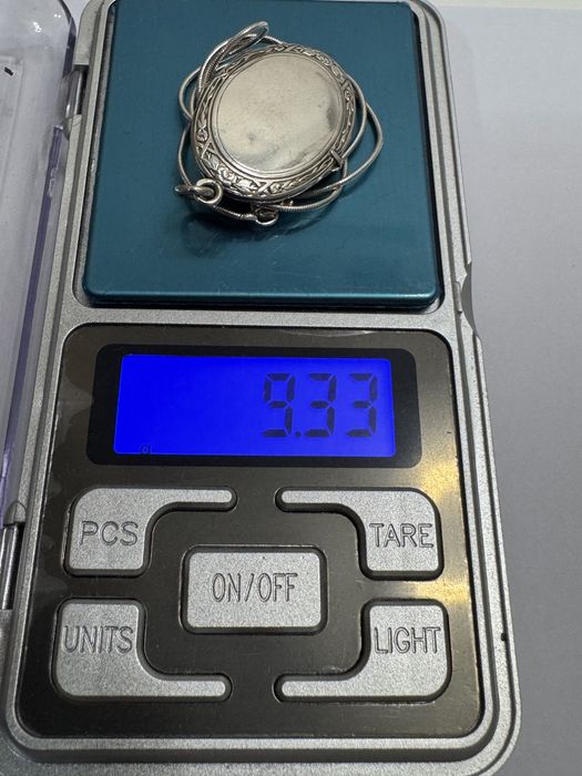 Pandativ vechi, argint 800, caseta rame foto, email pictat. Art deco