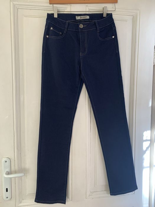 НОВИ мастилено син цвят дамски дънки+НОВ черен дамски панталон