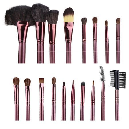 Set 18 pensule make-up par natural Megaga/ pensule machiaj
