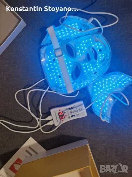 LED маска за лице и шия терапия за кожни заболявания акне петна бръчки