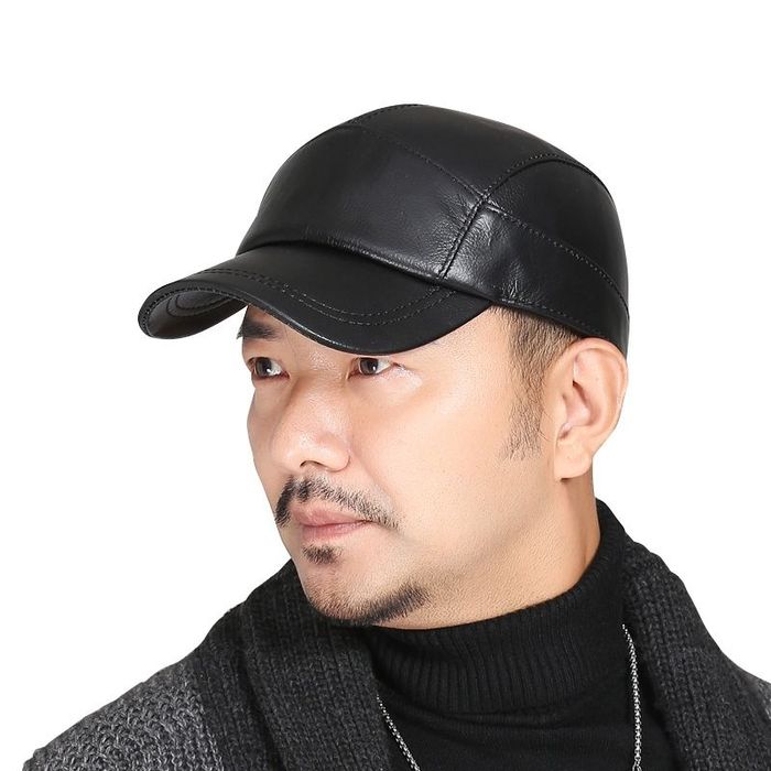 Мужская кепка шапка из натуральной кожи мужской табий кожа хакийкий ко