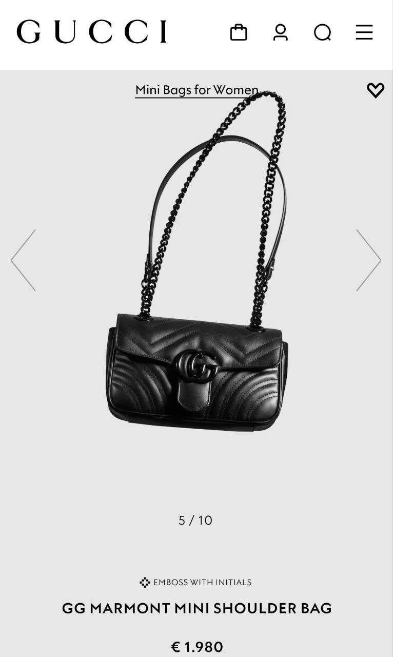 Дамска Чанта Gucci GG MARMONT Mini SHOULDER Bag 100% Leather