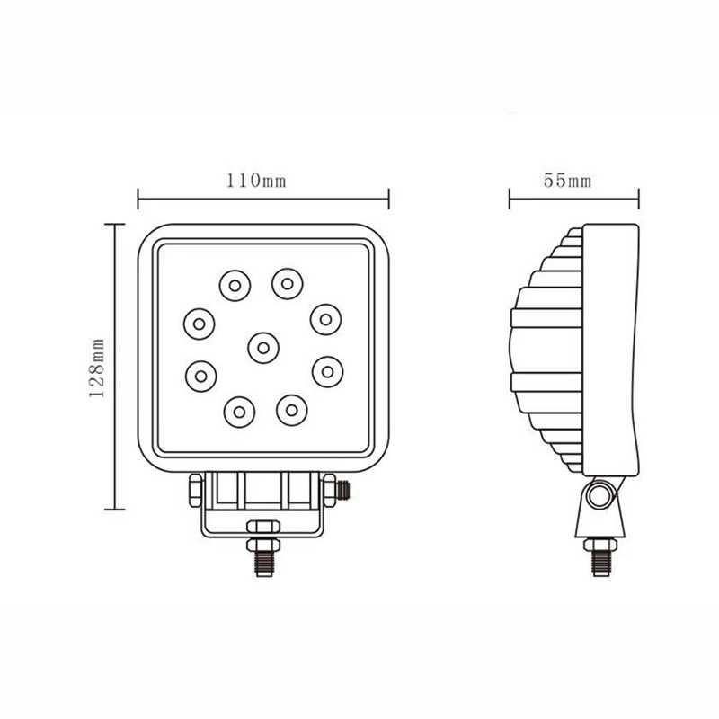 Халоген Работна Лампа за Ролбар АТВ, Джип   10-30  LED 24W