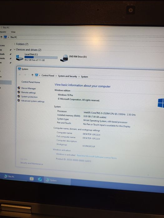 Laptop DELL Latitude I5, 8GB, SSD