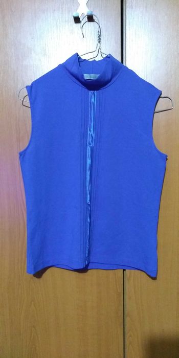 Maleta/ Bluza M&S albastra pe gat fara maneci, M