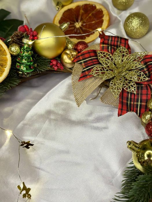 Новогодний декор, венок ручной работы