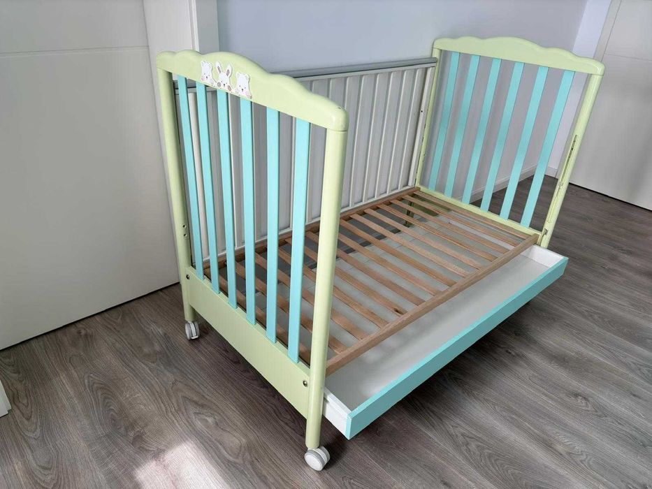 Patut lemn Pali  cu sertar + bara de protectie