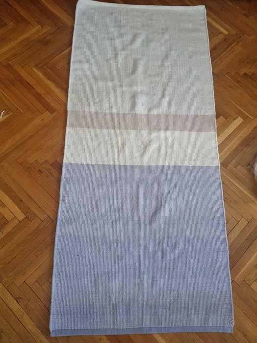 Vand 2 covoare pluș/catifea IKEA 80x180 cm bleu/bej putin utilizate