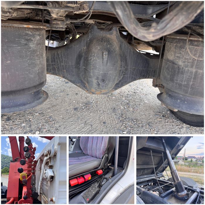 Vand Mercedes-Benz Atego / Basculabil pe 3 parti / Cu Macara Meiller