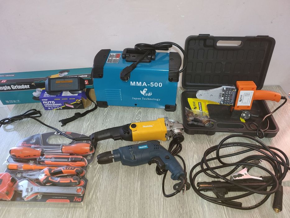 Акция Сварка болгарка дрел клуч набор утук хамелён очки 6/1