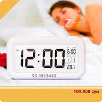 Часы будильник Цифровые/электр часы. + подсветка, термометр