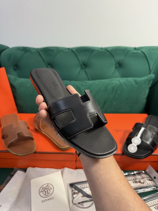 Papuci sandale Hermes Oran piele naturala 100% Full Box colectie noua