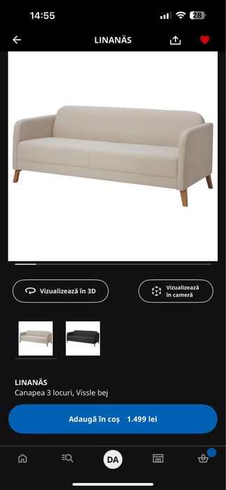 Canapea 3 locuri ikea