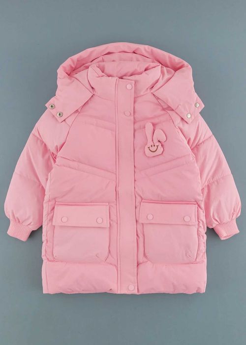 Детско яке с аксесоар зайче, Розов Цвят