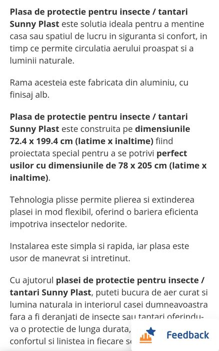 Plasă insecte/țânțari Plisse