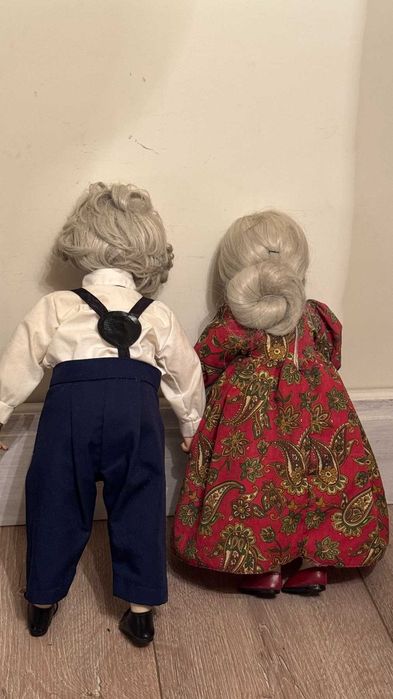 Винтидж кукли, баба и дядо– Норвегия. Рядка Коледна декорация.